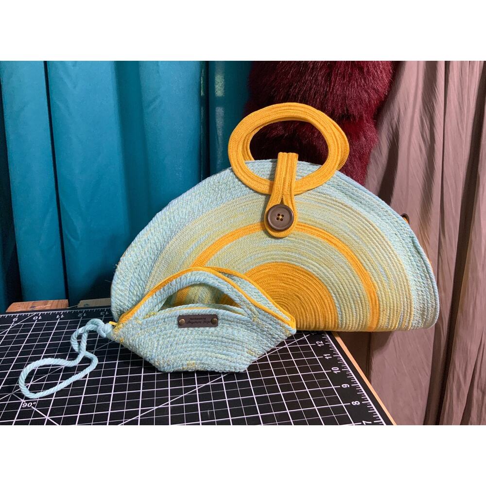 Handmade Cord/rope Top handle Purse (wallet sold separately)